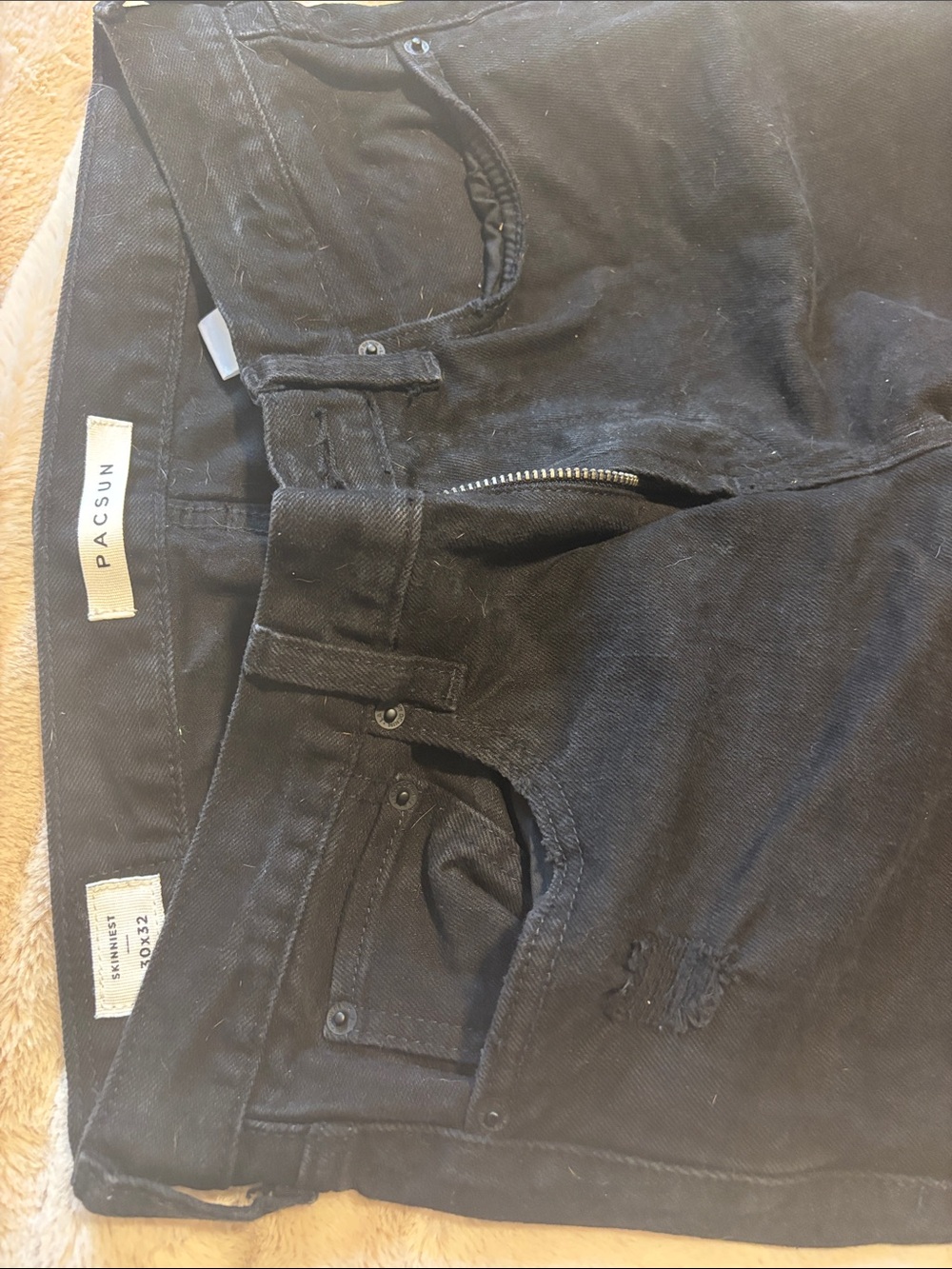 PacSun Black Ripped Denim Shorts